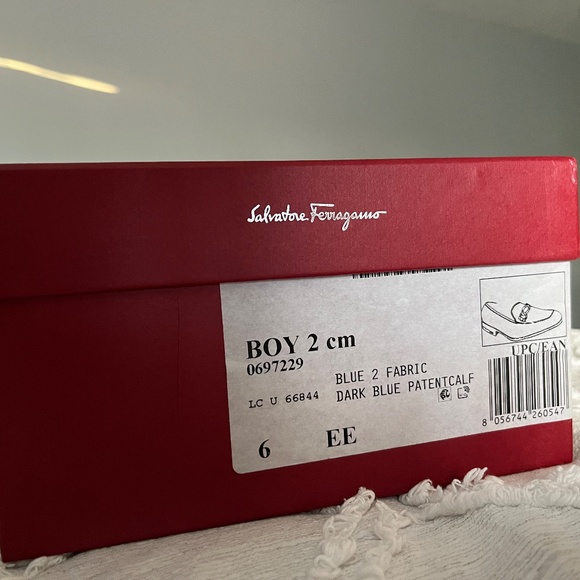 Salvatore Ferragamo Blue Velvet Silver Detailing Loafers